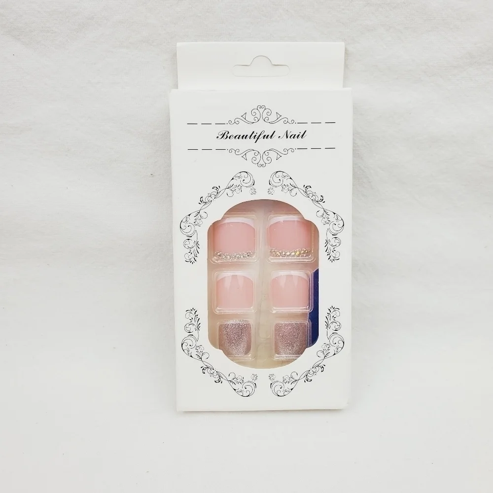 24 Pieces Fake Toe Press On Nails